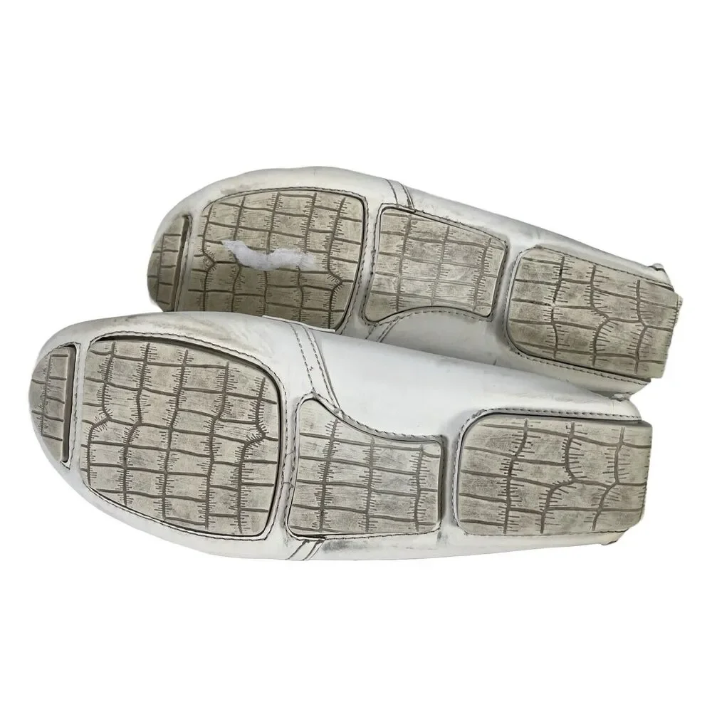 Jimmy Choo Men's White Leather Tassel Loafers - 45/ US 12 - Picture 8 of 8